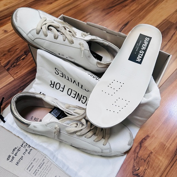 Golden Goose Women’s Super Star Low Top Sne WhiteGold.  Worn 3 times! - Picture 4 of 5